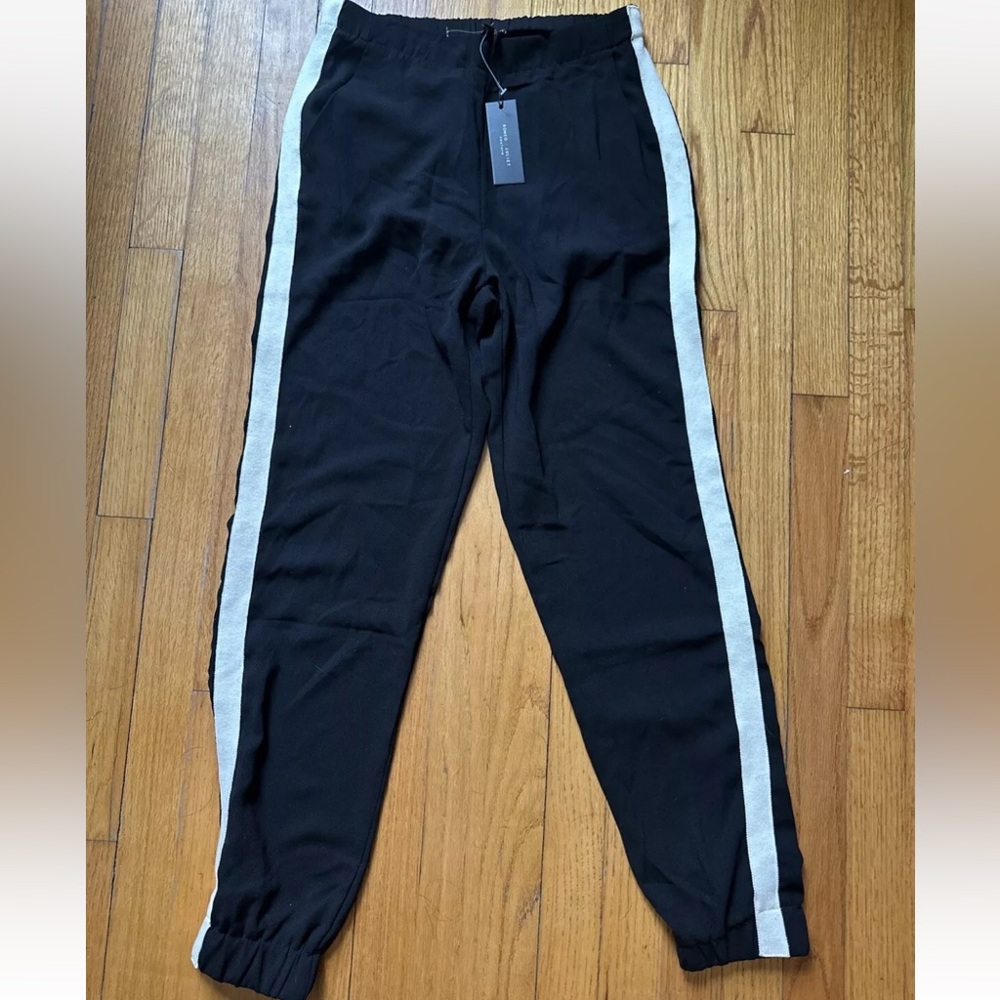NWT Romeo & Juliet Couture Black Joggers with White Stripes